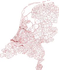 3 pc, per gemeente, geen kleur